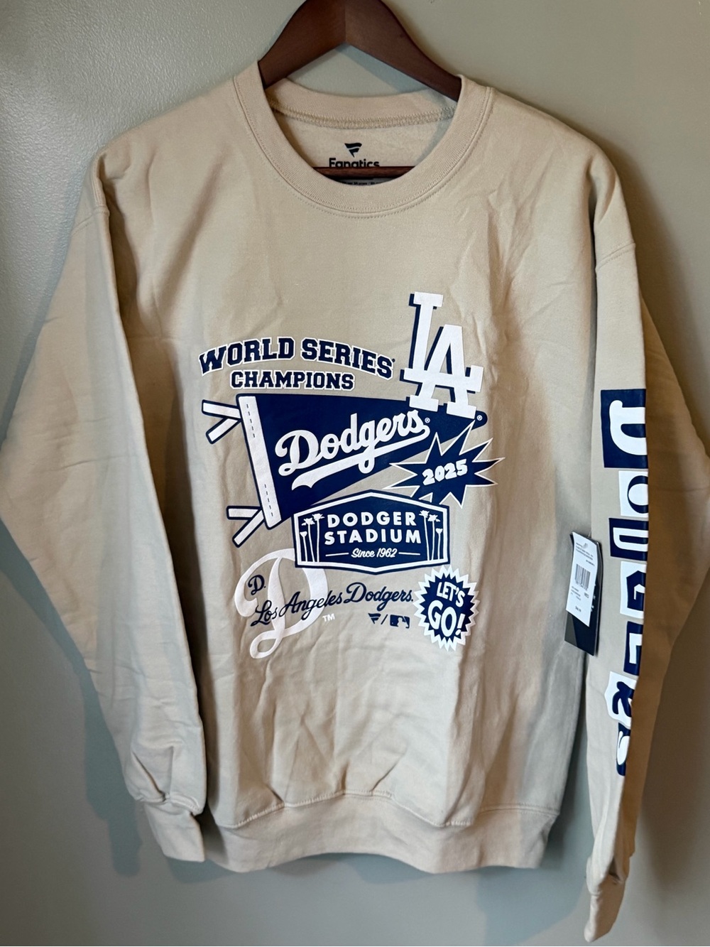 Fanatics Beige Los Angeles Dodgers World Series Graphic Sweatshirt